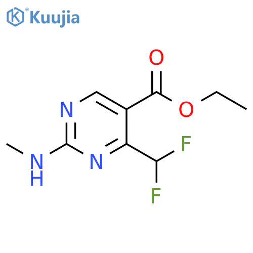 5-Pyrimidinecarboxylic acid, 4-(difluoromethyl)-2-(methylamino)-, ethyl ester structure