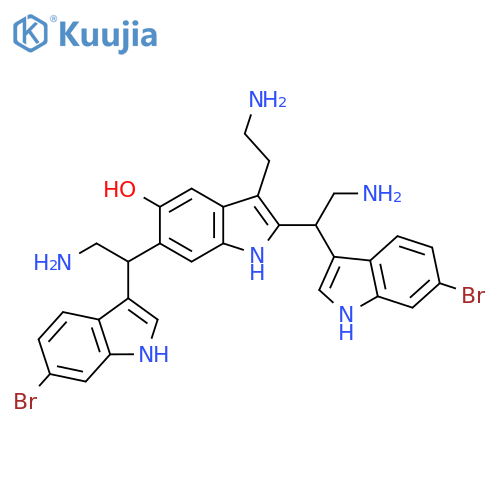 2,6-Bis(2-amino-1-(6-bromo-1H-indol-3-yl)ethyl)-3-(2-aminoethyl)-1H-indol-5-ol structure