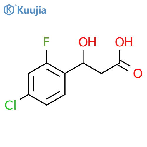3-(4-chloro-2-fluorophenyl)-3-hydroxypropanoic acid structure