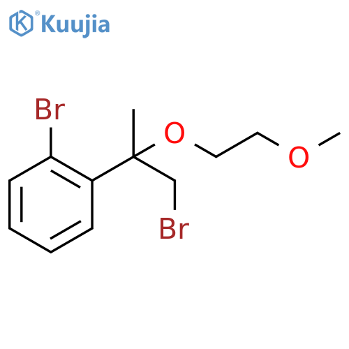 1-bromo-2-1-bromo-2-(2-methoxyethoxy)propan-2-ylbenzene structure