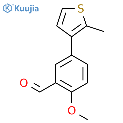 2-methoxy-5-(2-methylthiophen-3-yl)benzaldehyde structure