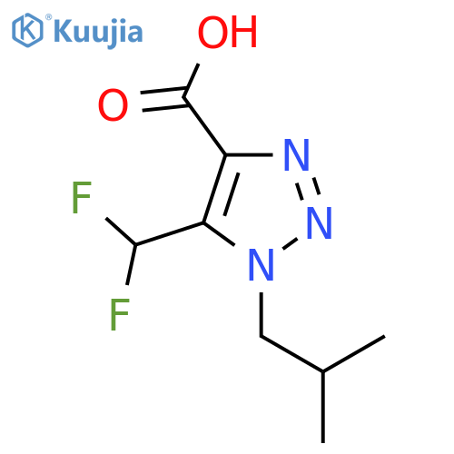 5-(difluoromethyl)-1-(2-methylpropyl)-1H-1,2,3-triazole-4-carboxylic acid structure