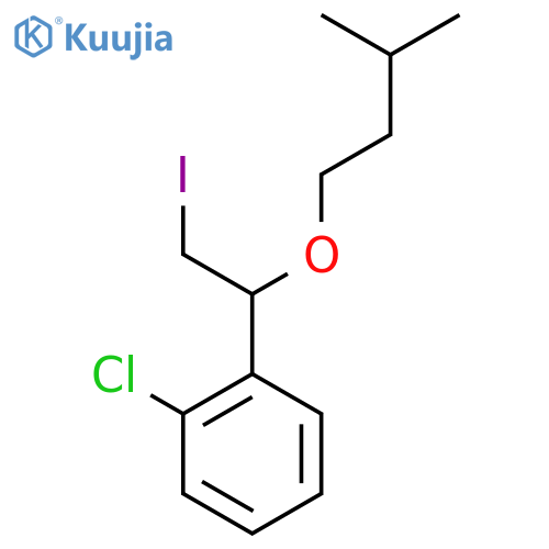 1-chloro-2-2-iodo-1-(3-methylbutoxy)ethylbenzene structure