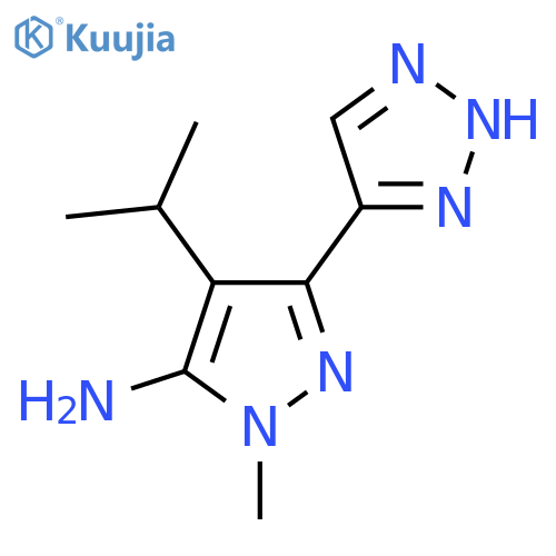 1-methyl-4-(propan-2-yl)-3-(1H-1,2,3-triazol-4-yl)-1H-pyrazol-5-amine structure