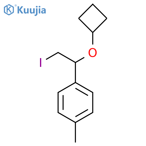 1-(1-cyclobutoxy-2-iodoethyl)-4-methylbenzene structure