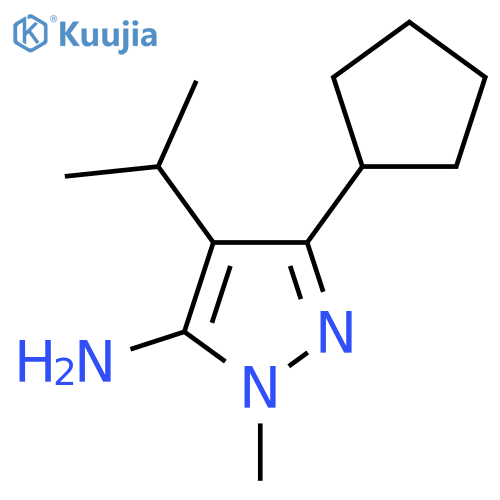3-cyclopentyl-1-methyl-4-(propan-2-yl)-1H-pyrazol-5-amine structure