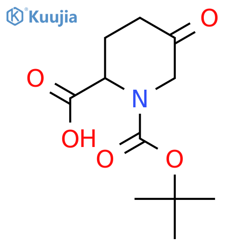 1-(tert-butoxy)carbonyl-5-oxopyrrolidine-2-carboxylic acid structure