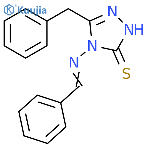 3H-1,2,4-Triazole-3-thione,2,4-dihydro-5-(phenylmethyl)-4-[(phenylmethylene)amino]- structure