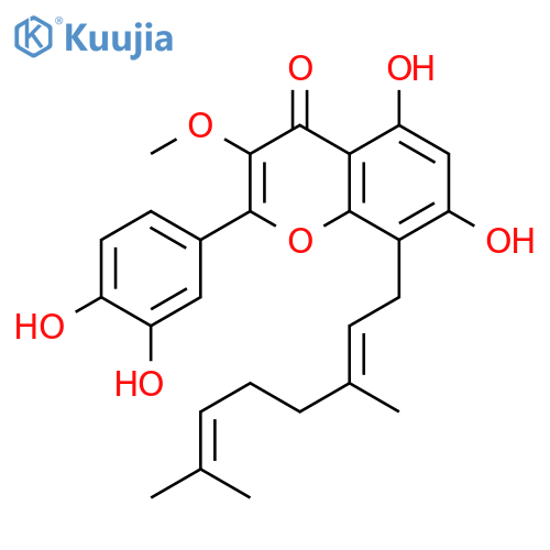 5,7,3',4'-Tetrahydroxy-3-methoxy-8-geranylflavone structure