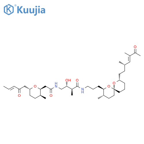 2H-Pyran-2-acetamide, N-[(2R,3S)-4-[[3-[(2R,3S,6S,8S)-8-[(3S,4E)-3,5-dimethyl-6-oxo-4-hepten-1-yl]-3-methyl-1,7-dioxaspiro[5.5]undec-2-yl]propyl]amino]-2-hydroxy-3-methyl-4-oxobutyl]tetrahydro-3-methyl-6-[(3E)-2-oxo-3-penten-1-yl]-, (2S,3S,6R)- structure