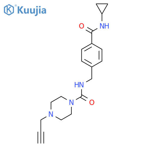N-{[4-(cyclopropylcarbamoyl)phenyl]methyl}-4-(prop-2-yn-1-yl)piperazine-1-carboxamide structure