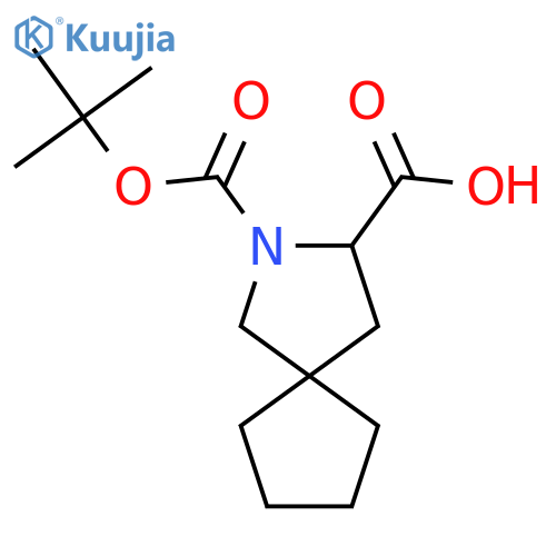 (3S)-2-[(tert-butoxy)carbonyl]-2-azaspiro[4.4]nonane-3-carboxylic acid structure