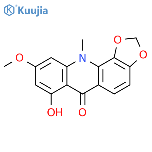 1,3-Dioxolo[4,5-c]acridin-6(11H)-one, 7-hydroxy-9-methoxy-11-methyl- structure