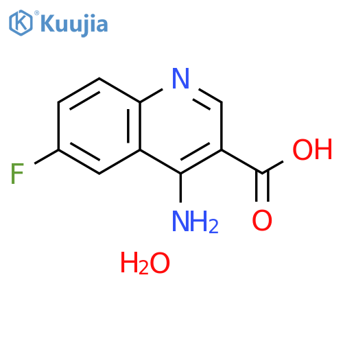 4-amino-6-fluoro-3-quinolinecarboxylic acid dihydrate structure