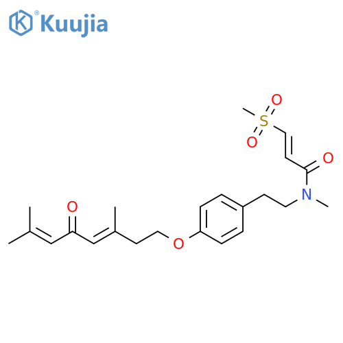 2-Propenamide,N-[2-[4-[[(3E)-3,7-dimethyl-5-oxo-3,6-octadien-1-yl]oxy]phenyl]ethyl]-N-methyl-3-(methylsulfonyl)-,(2E)- structure