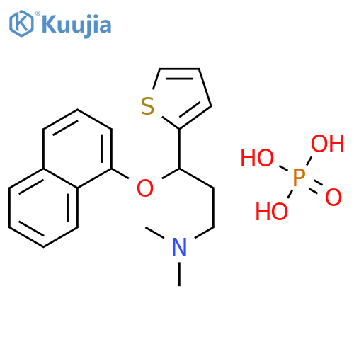 (3S)-N,N-Dimethyl-3-(1-naphthyloxy)-3-(2-thienyl)-1-propanamine phosphate (1:1) structure