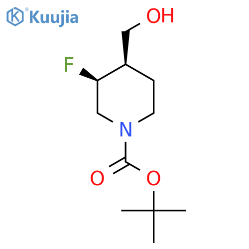tert-butyl (3S,4R)-3-fluoro-4-(hydroxymethyl)piperidine-1-carboxylate structure