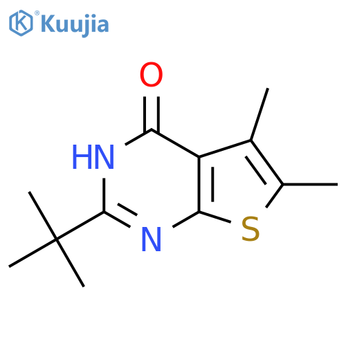 2-tert-butyl-5,6-dimethyl-3H,4H-thieno2,3-dpyrimidin-4-one structure