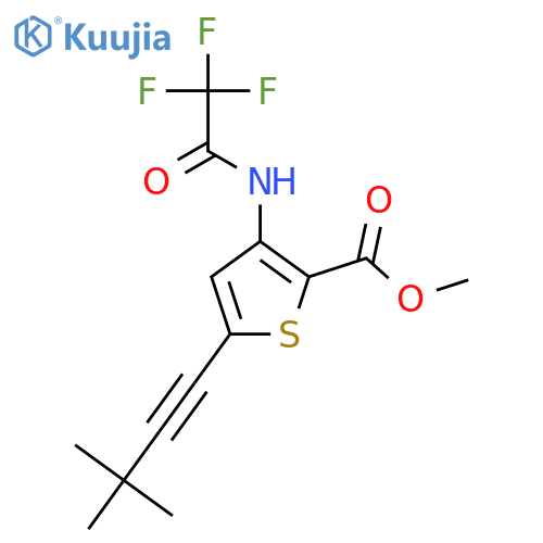 Methyl 5-(3,3-dimethylbut-1-ynyl)-3-[(2,2,2-trifluoroacetyl)amino]thiophene-2-carboxylate structure