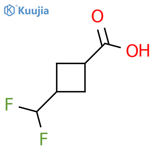 3-(difluoromethyl)cyclobutanecarboxylic acid structure