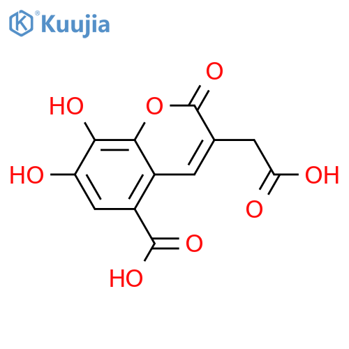 5-Carboxy-7,8-dihydroxy-2-oxo-2H-1-benzopyran-3-acetic acid structure