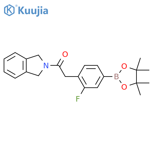 2-(2-Fluoro-4-(4,4,5,5-tetramethyl-1,3,2-dioxaborolan-2-yl)phenyl)-1-(isoindolin-2-yl)ethanone structure