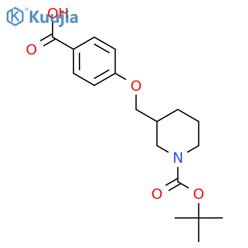 4-{1-(tert-Butoxycarbonyl)piperidin-3-ylmethoxy}benzoic Acid structure