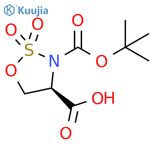 1,2,3-Oxathiazolidine-3,4-dicarboxylic acid, 3-(1,1-dimethylethyl) ester, 2,2-dioxide, (4R)- structure