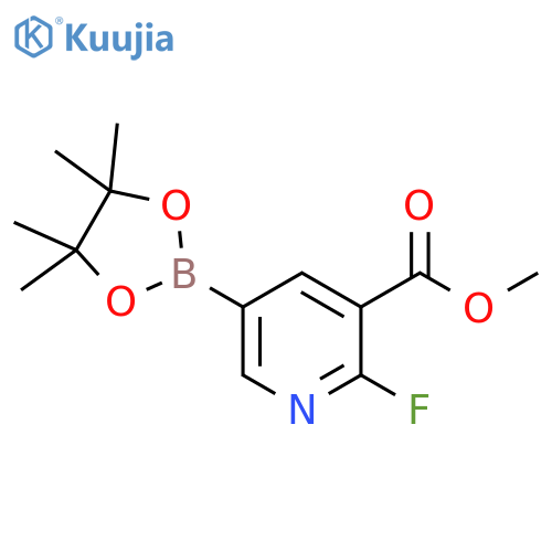 2-Fluoro-3-(methoxycarbonyl)pyridin-5-ylboronic acid pinacol ester structure