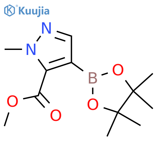 Methyl 1-methyl-4-(4,4,5,5-tetramethyl-1,3,2-dioxaborolan-2-yl)-1H-pyrazole-5-carboxylate structure