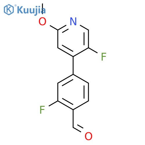 2-Fluoro-4-(5-fluoro-2-methoxypyridin-4-yl)benzaldehyde structure