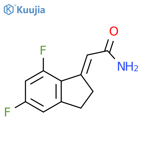 Acetamide, 2-(5,7-difluoro-2,3-dihydro-1H-inden-1-ylidene)-, (2E)- structure