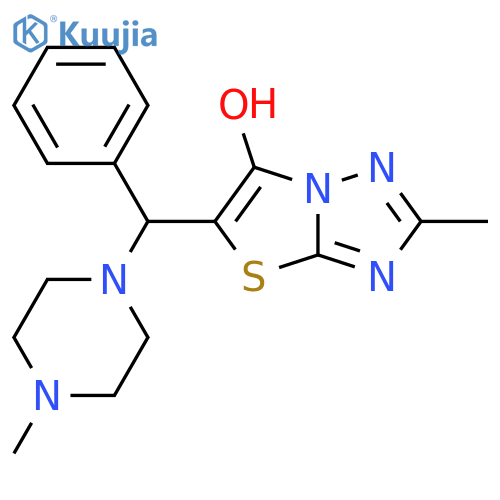 2-methyl-5-(4-methylpiperazin-1-yl)(phenyl)methyl-1,2,4triazolo3,2-b1,3thiazol-6-ol structure
