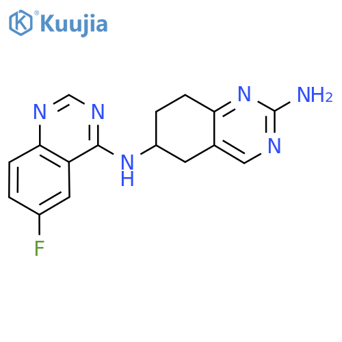 6-N-(6-fluoroquinazolin-4-yl)-5,6,7,8-tetrahydroquinazoline-2,6-diamine structure
