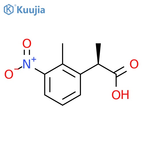 (2R)-2-(2-methyl-3-nitrophenyl)propanoic acid structure
