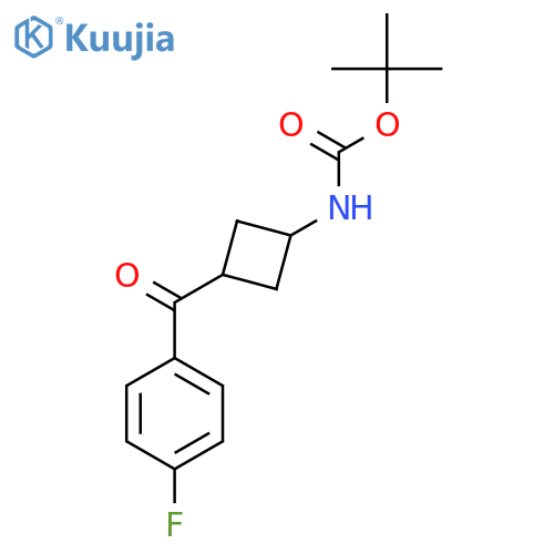 trans-tert-butyl 3-(4-fluorobenzoyl)cyclobytylcarbamate structure