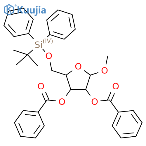 (2R,3R,4R,5R)-2-[[(tert-Butyldiphenylsilyl)oxy]methyl]-5-methoxytetrahydrofuran-3,4-diyl Dibenzoate structure