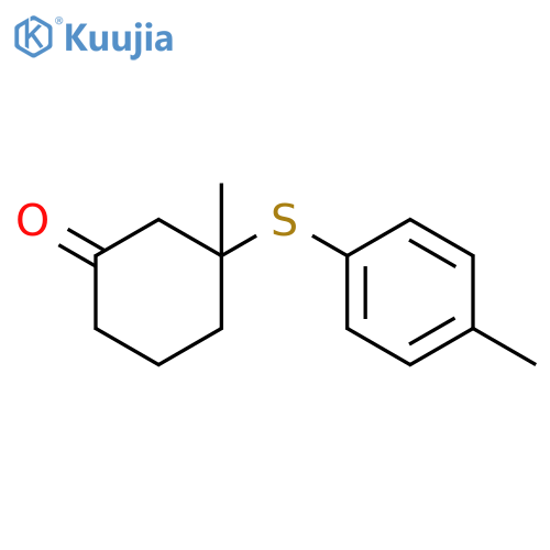Cyclohexanone, 3-methyl-3-[(4-methylphenyl)thio]- structure