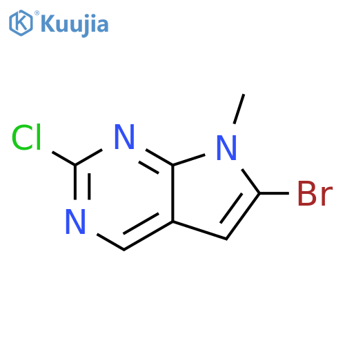 6-bromo-2-chloro-7-methyl-7H-pyrrolo[2,3-d]pyrimidine structure