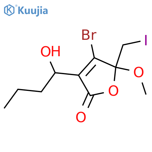 4-Bromo-3-(1-hydroxybutyl)-5-methoxy-5-methyl-2(5H)-furanone; (1'R,5S)-form, 1''-Iodo structure