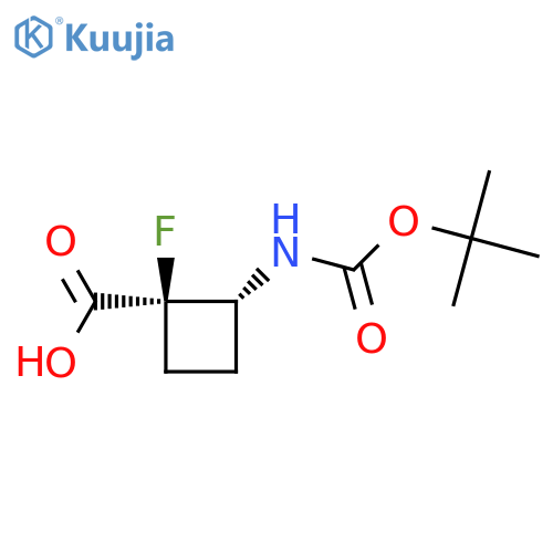(1R,2R)-2-{[(tert-butoxy)carbonyl]amino}-1-fluorocyclobutane-1-carboxylic acid structure