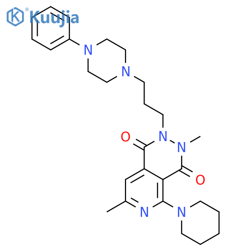 Pyrido[3,4-d]pyridazine-1,4-dione,2,3-dihydro-3,7-dimethyl-2-[3-(4-phenyl-1-piperazinyl)propyl]-5-(1-piperidinyl)- structure