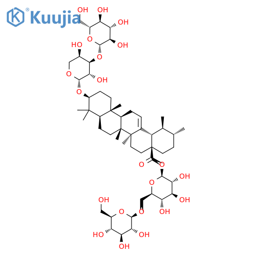 Urs-12-en-28-oic acid, 3-[(3-O-β-D-glucopyranosyl-α-L-arabinopyranosyl)oxy]-, 6-O-β-D-glucopyranosyl-β-D-glucopyranosyl ester, (3β)- structure