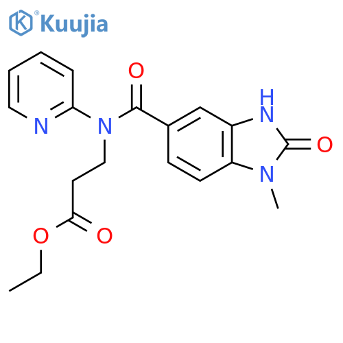 Ethyl 3-(1-Methyl-2-oxo-N-(pyridin-2-yl)-2,3-dihydro-1H-benzodimidazole-5-carboxamido)propanoate structure