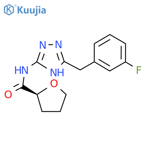 (S)-N-(5-(3-Fluorobenzyl)-4H-1,2,4-triazol-3-yl)tetrahydrofuran-2-carboxamide structure