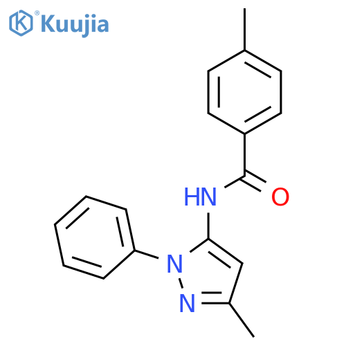 4-methyl-N-(3-methyl-1-phenyl-1H-pyrazol-5-yl)benzamide structure
