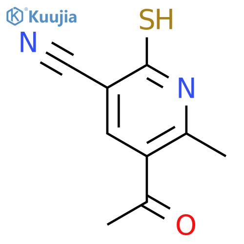 5-acetyl-6-methyl-2-sulfanylnicotinonitrile structure