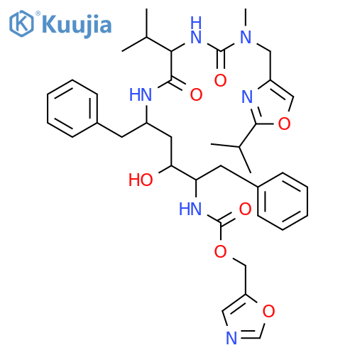 2,4,7,12-Tetraazatridecan-13-oicacid,10-hydroxy-2-methyl-5-(1-methylethyl)-1-[2-(1-methylethyl)-4-oxazolyl]-3,6-dioxo-8,11-bis(phenylmethyl)-,5-oxazolylmethyl ester, (5S,8S,10S,11S)- (9CI) structure