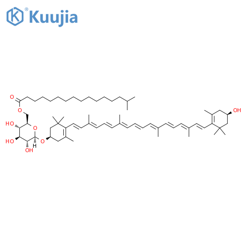 b,b-Caroten-3-ol, 3'-[[6-O-(15-methyl-1-oxohexadecyl)-b-D-glucopyranosyl]oxy]-,(3R,3'R)- (9CI) structure