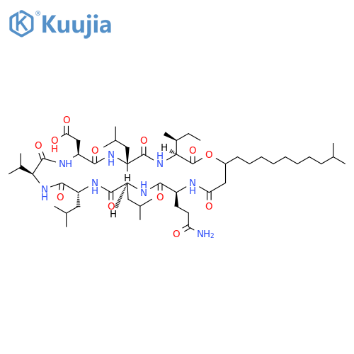 Halobacillin,1-[N2-(3-hydroxy-12-methyl-1-oxotridecyl)-L-glutamine]-2-L-leucine-3-D-leucine-6-D-leucine-(9CI) structure